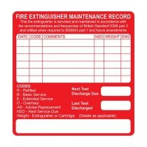 Fire Extinguisher Servicing Labels